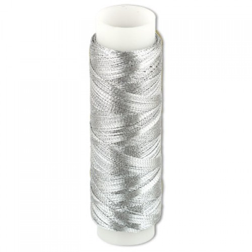 Нитки швейные металлизированные "Gamma", цвет серебро, 100 м